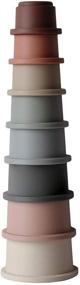 img 4 attached to Игрушка Mushie Stacking Cups: оригинальный дизайн, сделано в Дании - Исследуй бесконечное удовольствие от складывания!