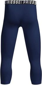 img 1 attached to 👖 PRIESSEI Boys Compression Leggings, Youth Basketball Tights, Quick-Dry Athletic Baselayer, 3/4 Baseball Pants