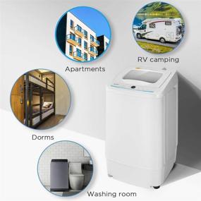 img 1 attached to 🧺 COMFEE' Portable Washing Machine, 0.9 cu.ft Compact Washer with LED Display, 5 Wash Cycles, 2 Built-in Rollers, Space Saving Full-Automatic Washer, Ideal for RV, Dorm, Apartment - Ivory White