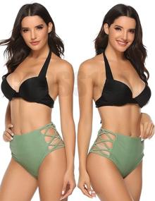 img 1 attached to CROSS1946 Women's Waisted Strappy Tankini Swimsuit - Stylish Clothing for Ladies