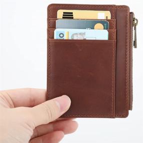 img 1 attached to Minimalist Wallet Genuine Leather Wallets