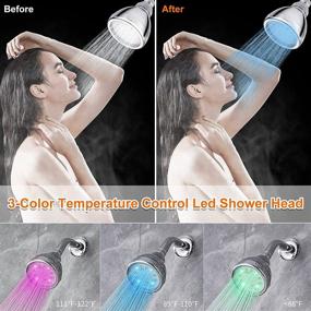 img 3 attached to 🚿 Upgraded Cobbe LED Shower Head - Adjustable Luxury Chrome High Pressure Rain ShowerHead with Changing LED Lights - Tool-Free Installation for Kids and Adults in Bathroom