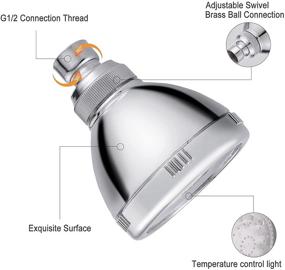 img 1 attached to 🚿 Upgraded Cobbe LED Shower Head - Adjustable Luxury Chrome High Pressure Rain ShowerHead with Changing LED Lights - Tool-Free Installation for Kids and Adults in Bathroom