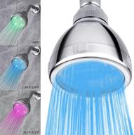 🚿 upgraded cobbe led shower head - adjustable luxury chrome high pressure rain showerhead with changing led lights - tool-free installation for kids and adults in bathroom logo