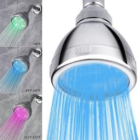 img 4 attached to 🚿 Upgraded Cobbe LED Shower Head - Adjustable Luxury Chrome High Pressure Rain ShowerHead with Changing LED Lights - Tool-Free Installation for Kids and Adults in Bathroom