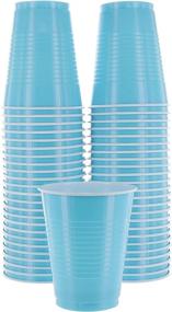 img 2 attached to 🥳 Amcrate Light Blue 18-Ounce Disposable Plastic Party Cups - Perfect for Weddings, Parties, Birthdays, Dinners, Lunches - Pack of 50