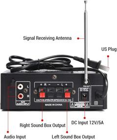 img 1 attached to 🎶 Facmogu AK-698BT Bluetooth Audio Power Amplifier: 250W+250W, USB/SD Card, FM Radio - Home Theater, Karaoke, Hi-Fi Car Stereo Amp
