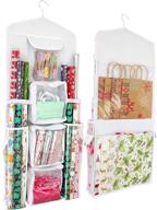 🎁 efficient gift wrap organizer: sumdirect white 16x40 inch double sided hanging storage solution for wrapping paper and gift bags logo