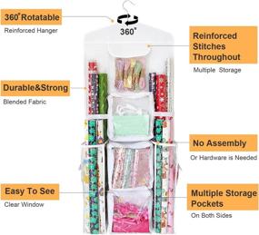 img 3 attached to 🎁 Efficient Gift Wrap Organizer: SumDirect White 16x40 Inch Double Sided Hanging Storage Solution for Wrapping Paper and Gift Bags