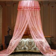 👑 jolitac bed canopy lace mosquito net for girls beds, princess play tent mesh canopies large lace dome curtain drapes home & travel (pink) logo