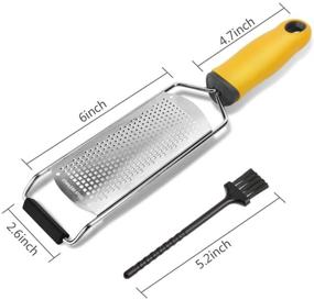 img 2 attached to 🧀 Siasky Citrus Zester & Cheese Grater: Razor-Sharp Blade, Soft Handle, Shredding Power for Cheese, Lemon, Ginger, and Garlic with Cover & Cleaning Brush