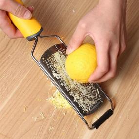 img 3 attached to 🧀 Siasky Citrus Zester & Cheese Grater: Razor-Sharp Blade, Soft Handle, Shredding Power for Cheese, Lemon, Ginger, and Garlic with Cover & Cleaning Brush