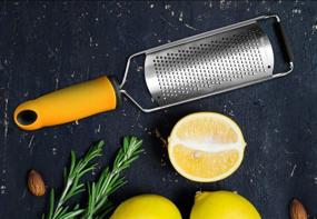 img 1 attached to 🧀 Siasky Citrus Zester & Cheese Grater: Razor-Sharp Blade, Soft Handle, Shredding Power for Cheese, Lemon, Ginger, and Garlic with Cover & Cleaning Brush