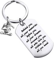 🎓 graduation keychain feelmem - inspirational gifts for graduates 2020, 2021 - all your memories behind, all your dreams before logo