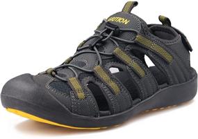 img 4 attached to GRITION Men Sandals YY2027: Stylish 🔥 and Durable Black Athletic Shoes for Men