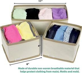 img 3 attached to 📦 Beige Foldable 3-Piece Greenco Non-Woven Drawer and Closet Storage Cube Set