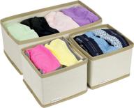 📦 beige foldable 3-piece greenco non-woven drawer and closet storage cube set logo