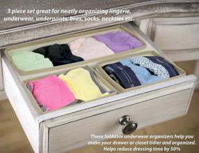 img 1 attached to 📦 Beige Foldable 3-Piece Greenco Non-Woven Drawer and Closet Storage Cube Set