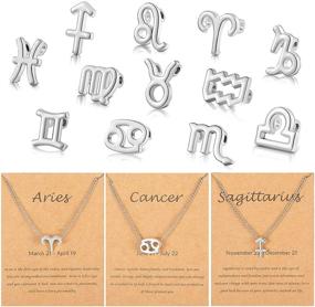 img 4 attached to 🌟 Complete Zodiac Theme Charm Set: 96 Pieces of Zodiac Sign Pendant & Necklace Display Cards for Jewelry Making (Silver)