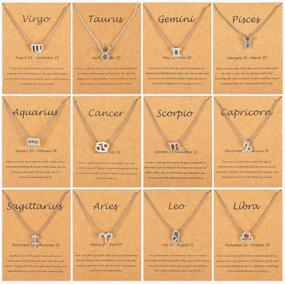 img 2 attached to 🌟 Complete Zodiac Theme Charm Set: 96 Pieces of Zodiac Sign Pendant & Necklace Display Cards for Jewelry Making (Silver)