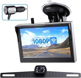 img 4 attached to 🚗 ZEROXCLUB HD 1080P Wireless Backup Camera Kit with 5'' Monitor, Digital License Plate Front/Rear View Reversing Observation System for Car Pickup Trucks SUVs Vans, Clear Night Vision & 152° Wide View - B5