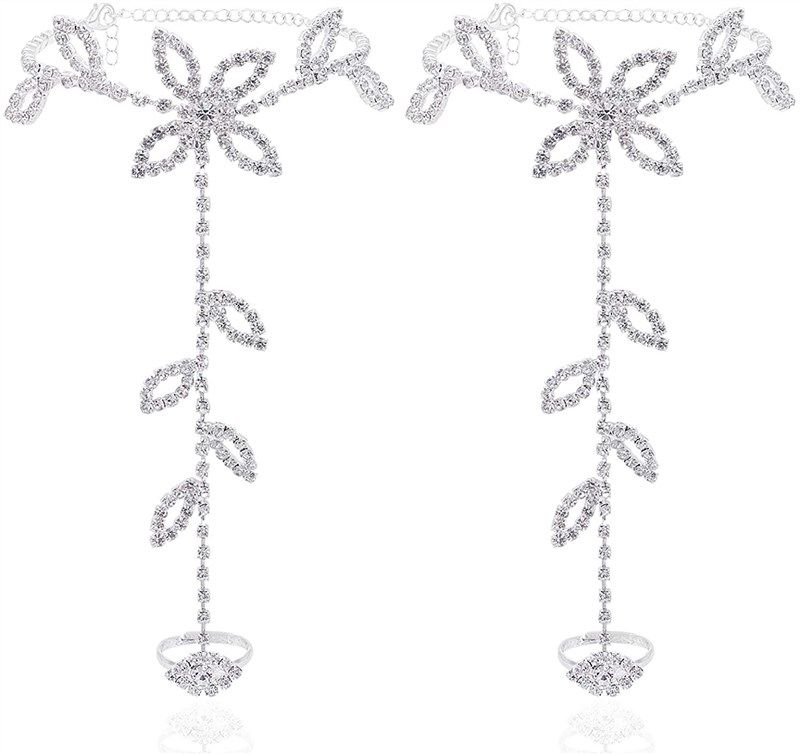 barefoot sandals wedding jewelry rhinestone 로고