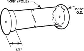 img 1 attached to 🪚 Prime-Line N 6794 Rod Holder Closet Pole Socket - Wood, 1-3/8" ID X 2-1/2" OD X 5/8" W - Raw