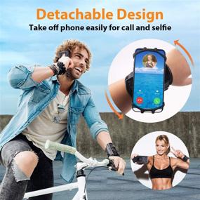 img 3 attached to 📱 HLOMOM Sports Wristband Phone Holder for iPhone 12/12 Pro Max/XR/11/X/8 Plus/8/7/6 Plus, Detachable Running Phone Holder for Cell Phones 4''-6.5'', 360° Rotatable with Key Holder