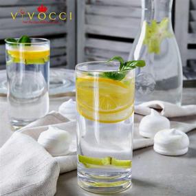 img 2 attached to 🥤 Vivocci Unbreakable Tritan Plastic Water Drinking Glasses 16 oz - Perfect for Juice, Beverages, and Cocktails - Shatterproof Barware, Highball Tall Clear Cup Tumblers - Dishwasher Safe Drinkware Set of 6