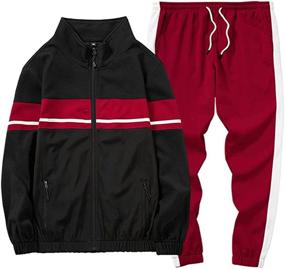 img 2 attached to 👕 Runcati Men's Sweatshirt and Joggers Set: Stylish Hoodies and Jogging Pants Combo for Sports and Casual Wear