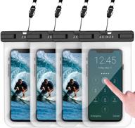 zeinze 4 pack waterproof phone pouch - universal dry bags for iphone 11 pro max xs max xr x 8 7 6s plus galaxy pixel - up to 6.9 inches (black) logo