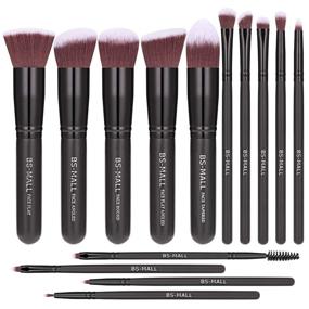 img 4 attached to BS-MALL(TM) Black Synthetic 14-Piece Makeup Brush Set - Premium Brushes for Foundation, Powder, Concealer, Eye Shadows