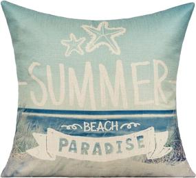 img 3 attached to 🌞 All Smiles Outdoor Summer Throw Pillow Covers: 18x18 Sunbrella Ocean Themed Coastal Beach Starfish Accent Pillows for Patio Furniture, Daybed Couch, Sofa - Set of 4