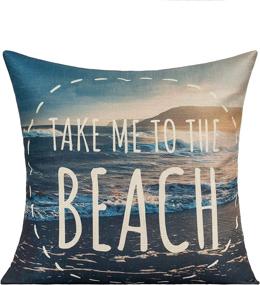 img 1 attached to 🌞 All Smiles Outdoor Summer Throw Pillow Covers: 18x18 Sunbrella Ocean Themed Coastal Beach Starfish Accent Pillows for Patio Furniture, Daybed Couch, Sofa - Set of 4