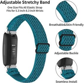 img 2 attached to HAYUL Elastic Bands for Fitbit Inspire 2/ Inspire/Inspire HR - Stretchy Nylon Loop Band for Women and Men, Soft and Skin-Friendly Replacement Wristband Accessory for Inspire Fitness Tracker