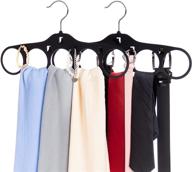 🧣 smartake 2-pack scarf hangers with 5 loops - tie rack & belt holder, hooks included - 360° rotatable non-slip hanging closet organizer for belts, bow ties, silk scarves, jewelry - durable accessories holder логотип