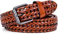 whippy leather braided fashion buckle logo