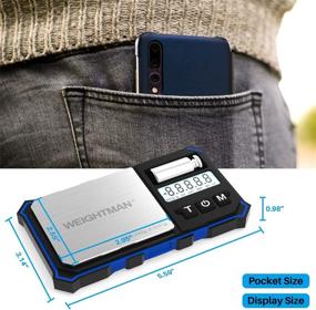 img 1 attached to 📏 Весы Weightman Digital Pocket Scale 200 x 0.01g: Компактные и точные весы для граммов с калибровочным гиреком, ювелирные весы с 6 единицами пересчета, автоотключение и простая фиксация с нуля (батарея включена).