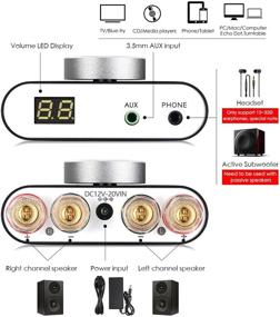 img 3 attached to Нобсаунд NS-20G 200W Мини Блютуз 5.0 Силовой Усилитель: Hi-Fi DSP Стерео наушниковый аудио усилитель с LED-дисплеем (Черный)