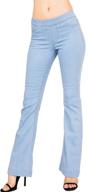 👖 cello women's mid-waist skinny fit bootcut pants for juniors logo