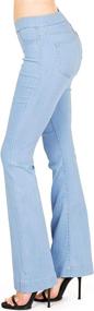img 2 attached to 👖 Cello Women's Mid-Waist Skinny Fit Bootcut Pants for Juniors