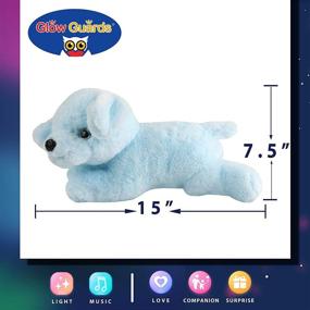 img 1 attached to 🐶 Blue Glow Guards 15'' Light-up Stuffed Puppy Dog Soft Pillow Plush with LED Night Lights - Bedtime Pal Gifts for Toddler Kids