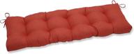 🍊 vibrant orange tufted bench/swing cushion: pillow perfect outdoor/indoor rave coral, 56"x18 logo