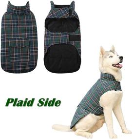 img 3 attached to 🐶 Warm and Stylish Plaid Dog Winter Coat - Waterproof and Reversible Jacket with Pockets and Fleece Vest for Small, Medium, and Large Dogs - Christmas Style (XS-3XL)