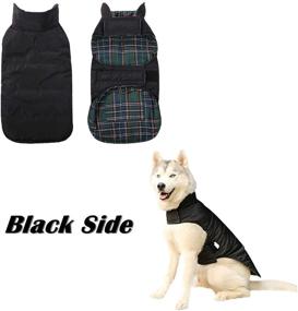 img 2 attached to 🐶 Warm and Stylish Plaid Dog Winter Coat - Waterproof and Reversible Jacket with Pockets and Fleece Vest for Small, Medium, and Large Dogs - Christmas Style (XS-3XL)