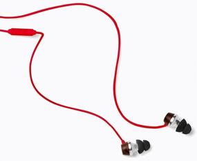 img 3 attached to 🎧 ALN Premium Genuine Wood In-Ear Noise-Isolating Headphones - Red Earbuds with Mic