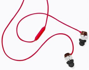 img 4 attached to 🎧 ALN Premium Genuine Wood In-Ear Noise-Isolating Headphones - Red Earbuds with Mic