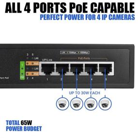 img 2 attached to 💡 BV-Tech 5 портовый гигабитный PoE коммутатор: 4 порта с поддержкой PoE + 1 вход для подключения – 65W – 802.3af/at
