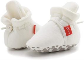 img 2 attached to 👶 Cotton Cozy Baby Booties: Non Skid Soft Sole Ankle Boots for Boys and Girls - Grippers Slippers Socks Included!