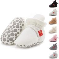 👶 cotton cozy baby booties: non skid soft sole ankle boots for boys and girls - grippers slippers socks included! logo